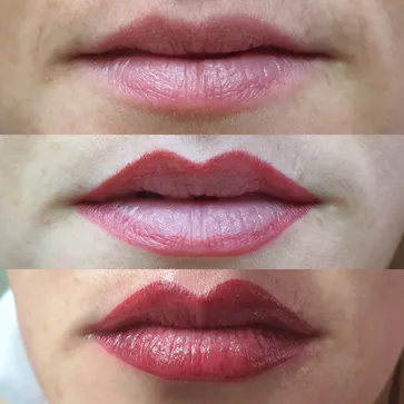 Lippenkontur mit Einschattierung